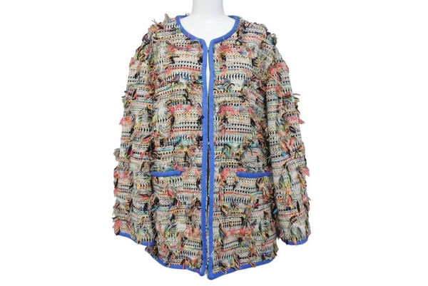 Very Good Condition CHANEL Tweed Jacket No Color 2017SS Multicolor Cotton Size 48 P56265V4229 Used 4b004428
