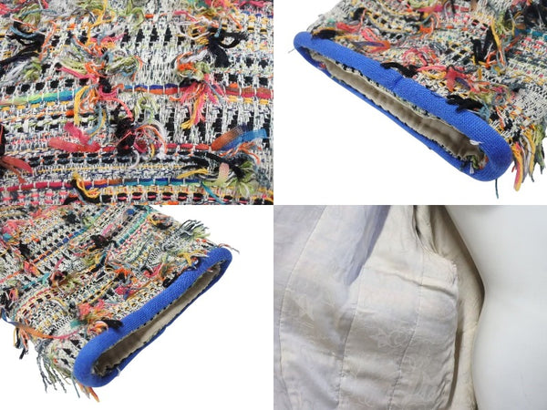 Very Good Condition CHANEL Tweed Jacket No Color 2017SS Multicolor Cotton Size 48 P56265V4229 Used 4b004428