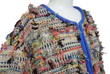 画像をギャラリービューアに読み込む, 極美品 CHANEL シャネル ツイードジャケット ノーカラー 2017SS マルチカラー コットン サイズ48 P56265V4229 中古 4b004428