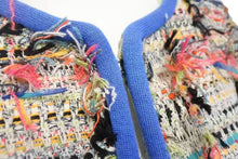 画像をギャラリービューアに読み込む, 極美品 CHANEL シャネル ツイードジャケット ノーカラー 2017SS マルチカラー コットン サイズ48 P56265V4229 中古 4b004428