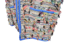 画像をギャラリービューアに読み込む, 極美品 CHANEL シャネル ツイードジャケット ノーカラー 2017SS マルチカラー コットン サイズ48 P56265V4229 中古 4b004428