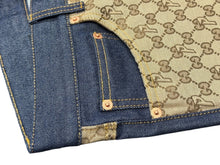 画像をギャラリービューアに読み込む, 極美品 GUCCI×PALACE グッチ ×パレス GG-P Pattern Baggy Jeans GGスプリームキャンバス 723927 XDCAP サイズ30 ブルー 中古 4b004429