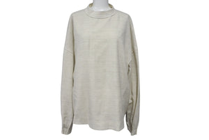 極美品 Christian Dior クリスチャンディオール ノーカラー バックボタンジャケット 393C665A5845 サイズ46 アイボリー 中古 4b004430
