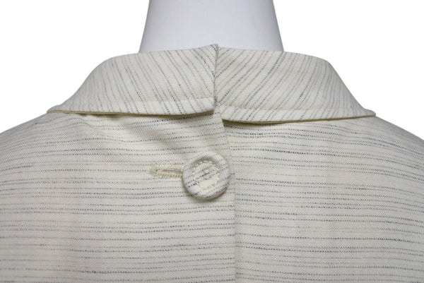 極美品 Christian Dior クリスチャンディオール ノーカラー バックボタンジャケット 393C665A5845 サイズ46 アイボリー 中古 4b004430