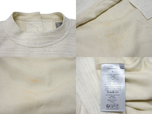 極美品 Christian Dior クリスチャンディオール ノーカラー バックボタンジャケット 393C665A5845 サイズ46 アイボリー 中古 4b004430