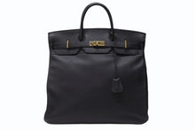 画像をギャラリービューアに読み込む, HERMES エルメス オータクロア45 ハンドバッグ ブラック トゴ ゴールド金具 □C刻印 美品 中古 4b004433