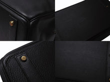 画像をギャラリービューアに読み込む, HERMES エルメス オータクロア45 ハンドバッグ ブラック トゴ ゴールド金具 □C刻印 美品 中古 4b004433