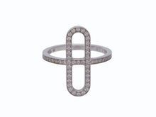 Load image into Gallery viewer, 新品未使用 HERMES エルメス エヴァー シェーヌ ダンクルPM リング 指輪 重量約3.2g 9号 サイズ51 18KWG 59D0.24ct シルバー 中古 4b004483