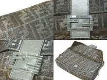 画像をギャラリービューアに読み込む, 極美品 FENDI フェンディ マンマバケット ワンショルダーバッグ 8BR600 ズッカ柄 ラインストーン ラメ シルバー ゴールド 中古 4b004444