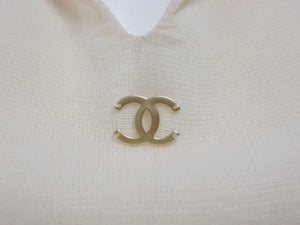 CHANEL シャネル ノースリーブ トップス P12688V07326 サイズ38 ココマーク ベージュ セーラー型 美品 中古 4b004451