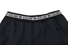 画像をギャラリービューアに読み込む, 極美品 CELINE セリーヌ 18AW ウエストロゴ ワイドパンツ 2 1V33 サイズ36 チャコール フィービー期 中古 4b004452