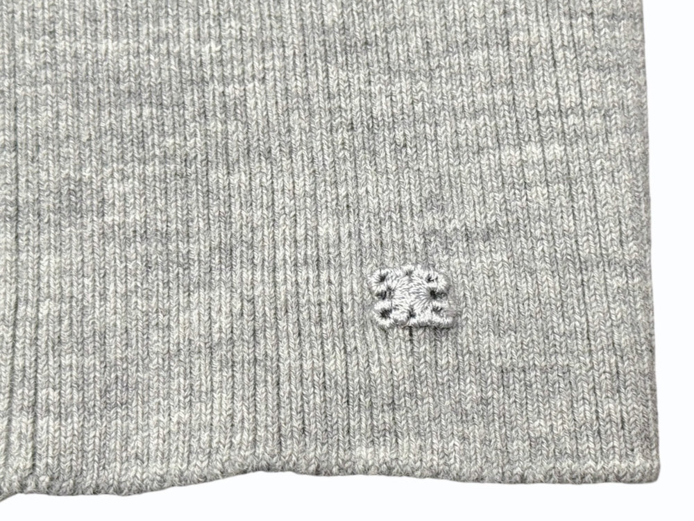 極美品 CELINE セリーヌ クロップド カーディガン トップス 2A67S237P サイズXS 刺繍ロゴ ニット グレー 中古 4b004453