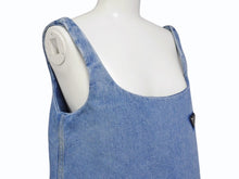 画像をギャラリービューアに読み込む, 極美品 PRADA プラダ オーガニックデニム ミニドレス GFA122 サイズ36 トライアングルロゴ インディゴブルー 中古 4b004454