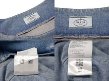 画像をギャラリービューアに読み込む, 極美品 PRADA プラダ オーガニックデニム ミニドレス GFA122 サイズ36 トライアングルロゴ インディゴブルー 中古 4b004454