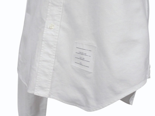 THOM BROWNE トムブラウン オックスフォードクラシックボタンダウンシャツ MM225A-00139100 コットン ホワイト サイズ1 美品 中古 4b004456