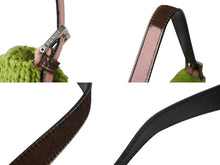 画像をギャラリービューアに読み込む, FENDI フェンディ ワンショルダーバッグ ハンドバッグ マンマバケット ニット ハラコ ピンク グリーン シルバー金具 美品 中古 4b004459