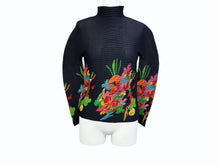 画像をギャラリービューアに読み込む, 極美品 me ISSEY MIYAKE ミー イッセイミヤケ 長袖トップス MI41FJ211 フリーサイズ ブラック マルチカラー 総柄 中古 4b004466