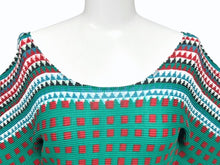画像をギャラリービューアに読み込む, 極美品 ISSEY MIYAKE ME イッセイミヤケ ミー 長袖Tシャツ カットソー MI53FJ492 幾何学柄 グリーン マルチカラー 中古 4b004469