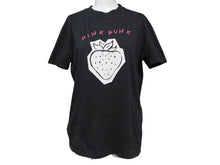 画像をギャラリービューアに読み込む, 極美品 MIUMIU ミュウミュウ いちご pink punk ロゴ 半袖Ｔシャツ MJN168 コットン ブラック サイズXS 中古 4b004471