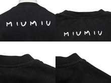 画像をギャラリービューアに読み込む, 極美品 MIUMIU ミュウミュウ いちご pink punk ロゴ 半袖Ｔシャツ MJN168 コットン ブラック サイズXS 中古 4b004471