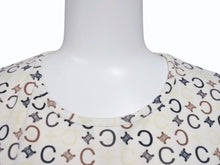 画像をギャラリービューアに読み込む, CELINE セリーヌ 総柄 半袖Tシャツ 2 0358 サイズM マカダム柄 オフホワイト マルチカラー プリント 美品 中古 4b004472