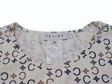 画像をギャラリービューアに読み込む, CELINE セリーヌ 総柄 半袖Tシャツ 2 0358 サイズM マカダム柄 オフホワイト マルチカラー プリント 美品 中古 4b004472