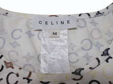 画像をギャラリービューアに読み込む, CELINE セリーヌ 総柄 半袖Tシャツ 2 0358 サイズM マカダム柄 オフホワイト マルチカラー プリント 美品 中古 4b004472
