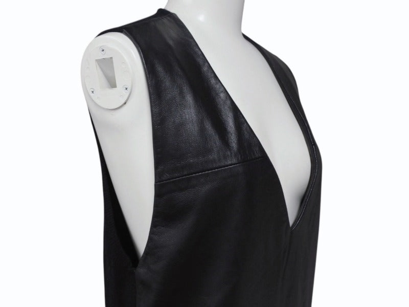 MAISON MARGIELA Maison Margiela Lamb leather switching sleeveless dress S31CT0510 Black Size 36 Good Condition Used 4b004476