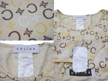 画像をギャラリービューアに読み込む, CELINE セリーヌ 総柄 半袖Tシャツ トップス 2 0358 サイズL マカダム柄 ベージュ マルチカラー プリント 美品 中古 4b004477