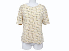 画像をギャラリービューアに読み込む, CELINE セリーヌ 総柄 半袖Tシャツ トップス 2 0358 サイズL マカダム柄 ベージュ マルチカラー プリント 美品 中古 4b004477
