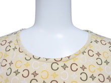 画像をギャラリービューアに読み込む, CELINE セリーヌ 総柄 半袖Tシャツ トップス 2 0358 サイズL マカダム柄 ベージュ マルチカラー プリント 美品 中古 4b004477