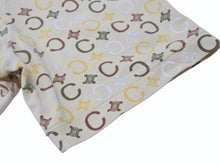 画像をギャラリービューアに読み込む, CELINE セリーヌ 総柄 半袖Tシャツ トップス 2 0358 サイズL マカダム柄 ベージュ マルチカラー プリント 美品 中古 4b004477