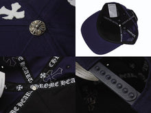画像をギャラリービューアに読み込む, 新品未使用 CHROME HEARTS クロムハーツ 5パネル セメタリークロスパッチ ベースボールキャップ ONE SIZE 9パッチ ネイビー 中古 4b004479