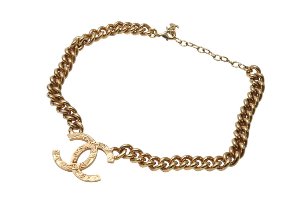 新品未使用 CHANEL シャネル ネックレス チョーカー 重量約97g ココマーク メタル ゴールド 中古 4b004481