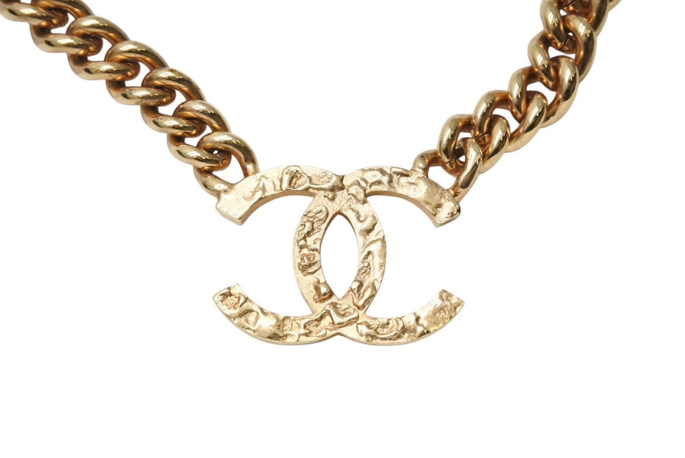 New and unused CHANEL Necklace Choker Weight approx. 97g Coco Mark Metal Gold Used 4b004481