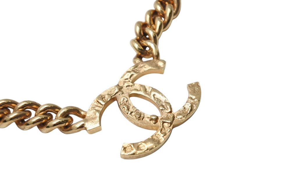 New and unused CHANEL Necklace Choker Weight approx. 97g Coco Mark Metal Gold Used 4b004481