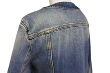 Load image into Gallery viewer, 極美品 CHANEL シャネル ノーカラーデニムジャケット P78108V70196 サイズ36 インディゴブルー ココマークボタン 中古 4b004485