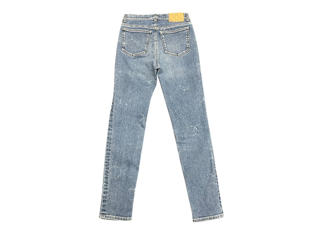 CHANEL Denim pants jeans P64935V61007 Size 38 Tapered here mark pattern Indigo blue Good condition Used 4b004487