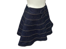Load image into Gallery viewer, ALAIA アライア デニムフレアスカート AA9J03983153 サイズ36 ボーダーステッチ ネイビー ベルト 美品 中古 4b004491
