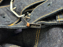 Load image into Gallery viewer, ALAIA アライア デニムフレアスカート AA9J03983153 サイズ36 ボーダーステッチ ネイビー ベルト 美品 中古 4b004491