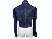 画像をギャラリービューアに読み込む, 極美品 ALAIA アライア デニムジャケット AA9V02423T537 イタリア製 コットン ポリエステル ネイビー サイズ34 中古 4b004492
