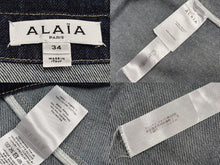画像をギャラリービューアに読み込む, 極美品 ALAIA アライア デニムジャケット AA9V02423T537 イタリア製 コットン ポリエステル ネイビー サイズ34 中古 4b004492