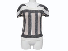 Load image into Gallery viewer, me ISSEY MIYAKE ミー イッセイミヤケ 総柄 プリーツ ワッフルブラウス MI41FK576 ホワイト ブラック ブラウン 良品 中古 4b004497