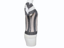 Load image into Gallery viewer, me ISSEY MIYAKE ミー イッセイミヤケ 総柄 プリーツ ワッフルブラウス MI41FK576 ホワイト ブラック ブラウン 良品 中古 4b004497