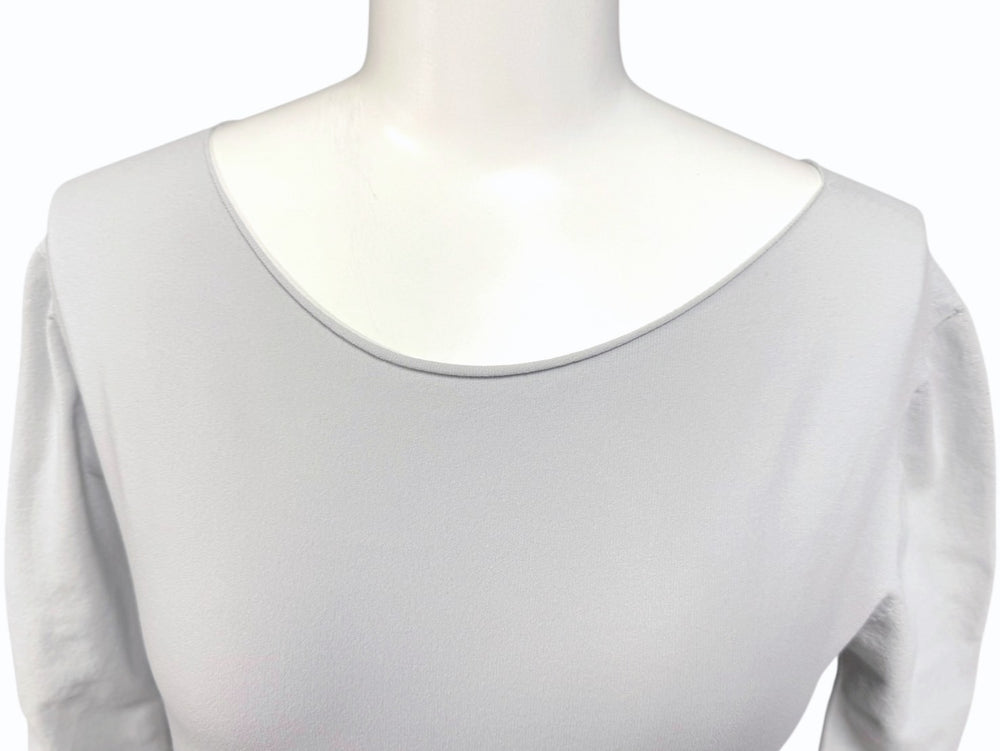 ISSEY MIYAKE Deformed design knit dress 3/4 sleeve knee length M41-KH795 Gray Size 2 Good Condition Used 4b004500