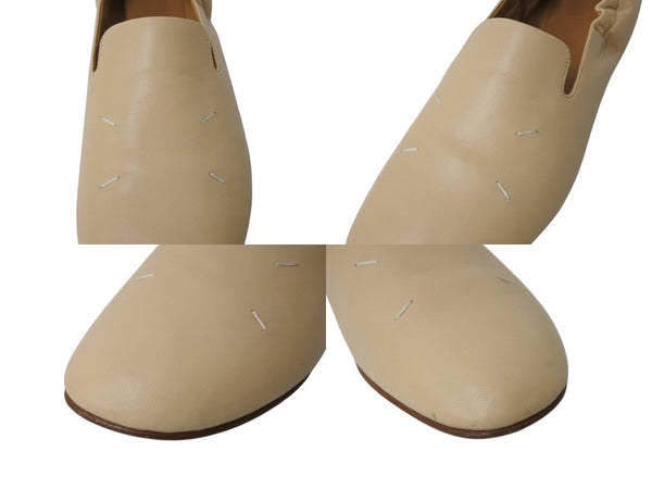 MAISON MARGIELA メゾンマルジェラ 4ステッチ Kiki キキ パンプス シューズ レザー ベージュ ホワイト サイズ37 良品 中古 4b004505