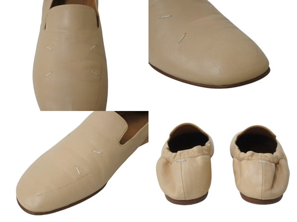 MAISON MARGIELA メゾンマルジェラ 4ステッチ Kiki キキ パンプス シューズ レザー ベージュ ホワイト サイズ37 良品 中古 4b004505