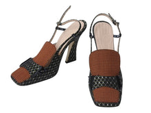 画像をギャラリービューアに読み込む, 美品 FENDI フェンディ フリーダム ストラップパンプス ファブリック 千鳥柄 ブラック グリーン ホワイト レッド サイズ37 中古 4b004512