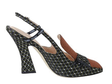 画像をギャラリービューアに読み込む, 美品 FENDI フェンディ フリーダム ストラップパンプス ファブリック 千鳥柄 ブラック グリーン ホワイト レッド サイズ37 中古 4b004512