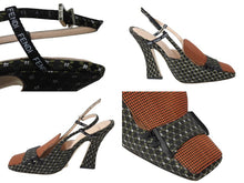 画像をギャラリービューアに読み込む, 美品 FENDI フェンディ フリーダム ストラップパンプス ファブリック 千鳥柄 ブラック グリーン ホワイト レッド サイズ37 中古 4b004512